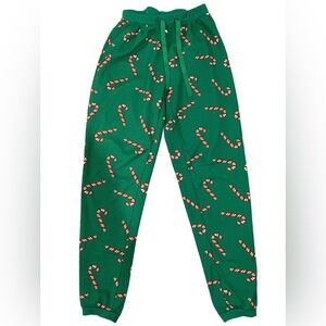 Unisex Green Candy Cane Pajama Pants